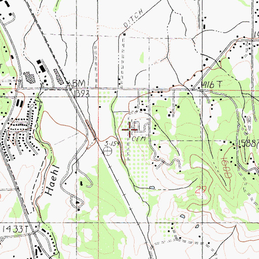 Topographic Map of Little Lake Cemetery, CA