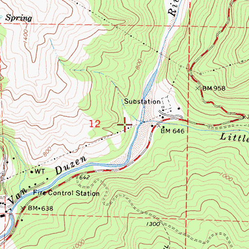 Topographic Map of Little Larabee Creek, CA