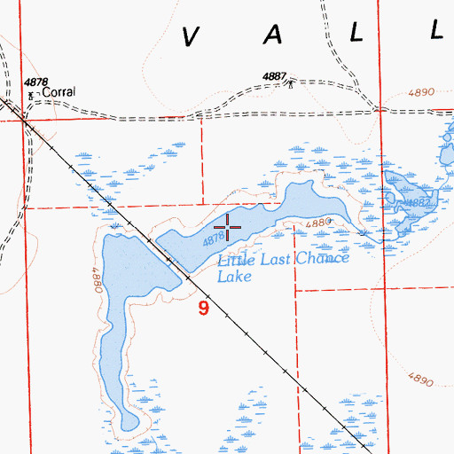 Topographic Map of Little Last Chance Lake, CA