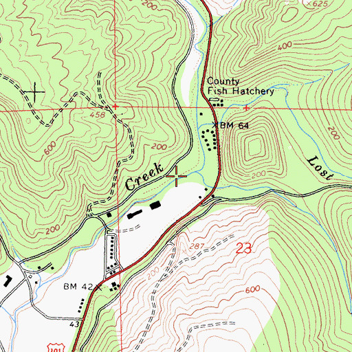 Topographic Map of Little Lost Man Creek, CA