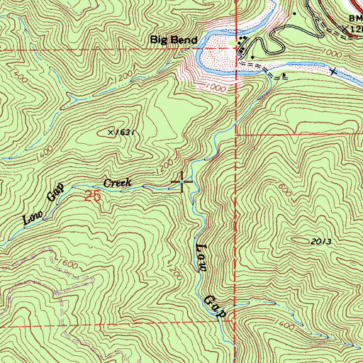 Topographic Map of Little Low Gap Creek, CA