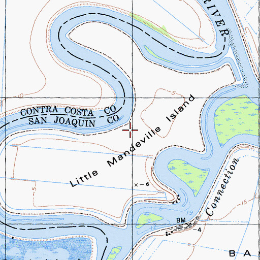 Topographic Map of Little Mandeville Island, CA