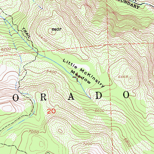 Topographic Map of Little McKinstry Meadow, CA