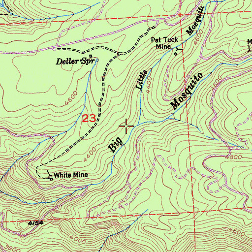 Topographic Map of Little Mosquito Creek, CA