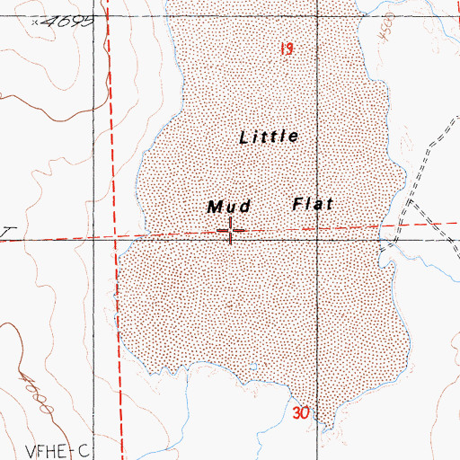 Topographic Map of Little Mud Flat, CA
