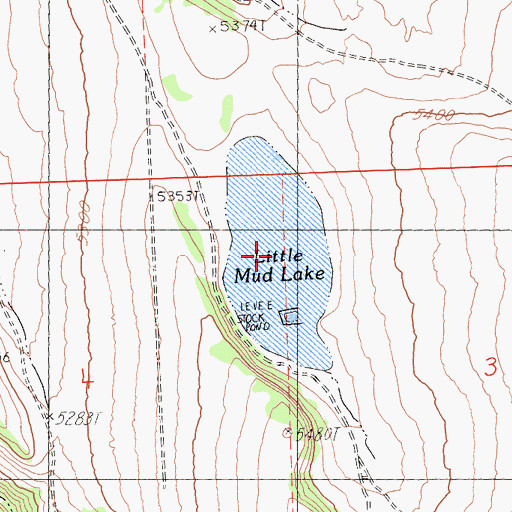 Topographic Map of Little Mud Lake, CA