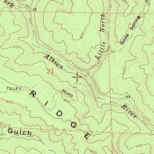 Topographic Map of Little North Fork Albion River, CA