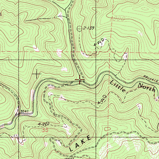 Topographic Map of Little North Fork Navarro River, CA
