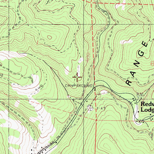 Topographic Map of Little North Fork Noyo River, CA