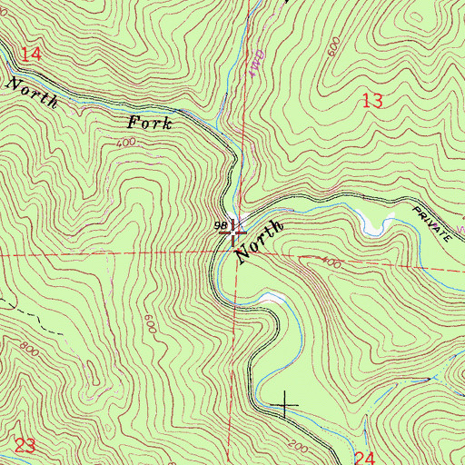 Topographic Map of Little North Fork Ten Mile River, CA