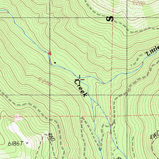 Topographic Map of Little Picayune Creek, CA