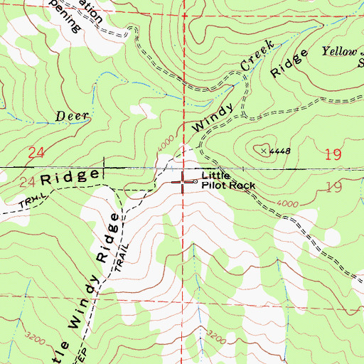Topographic Map of Little Pilot Rock, CA
