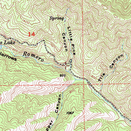 Topographic Map of Little Pine Canyon, CA