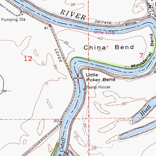 Topographic Map of Little Poker Bend, CA