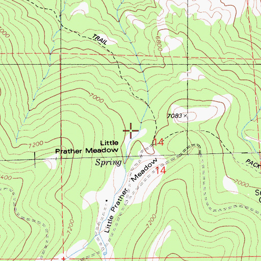 Topographic Map of Little Prather Meadow, CA