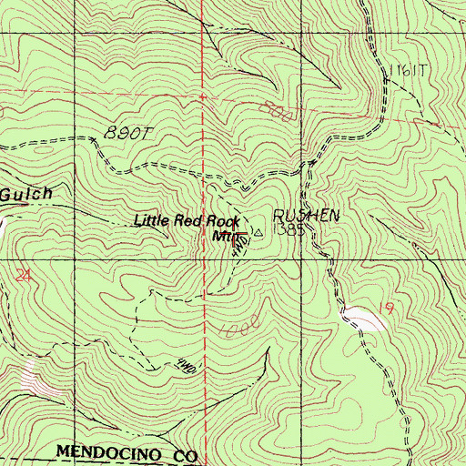 Topographic Map of Little Red Rock Mountain, CA