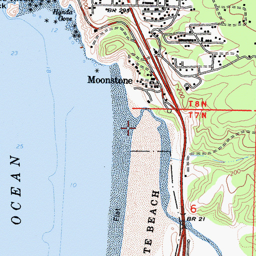 Topographic Map of Little River, CA