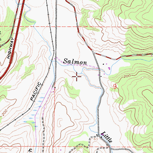 Topographic Map of Little Salmon Creek, CA