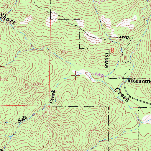 Topographic Map of Little Salt Creek, CA