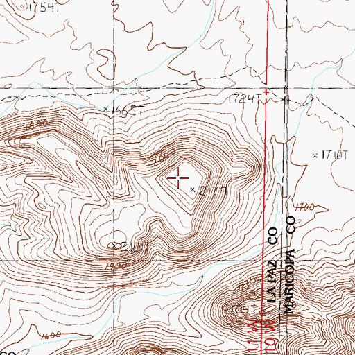 Topographic Map of Anvil Mountain, AZ