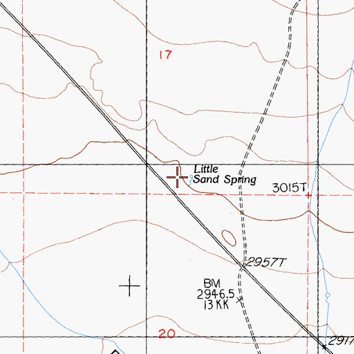 Topographic Map of Little Sand Spring, CA