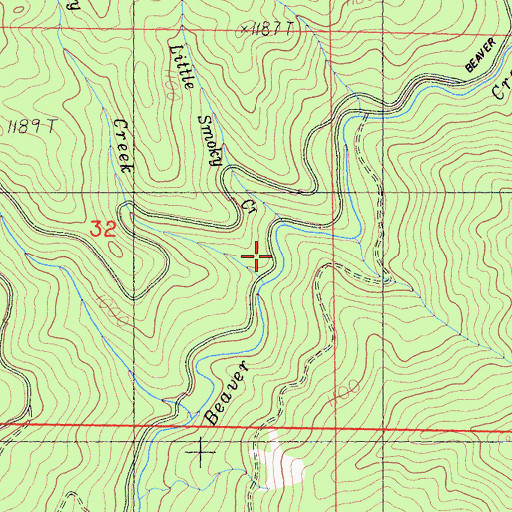 Topographic Map of Little Smoky Creek, CA
