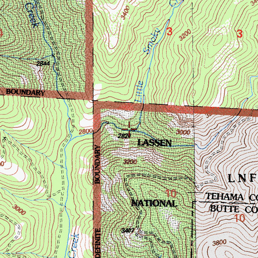 Topographic Map of Little Smoky Creek, CA
