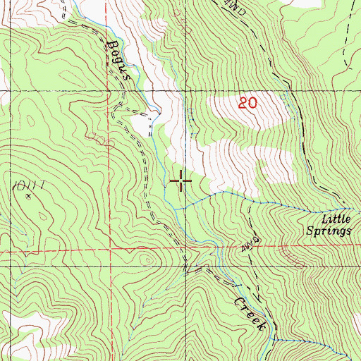 Topographic Map of Little Springs Canyon, CA