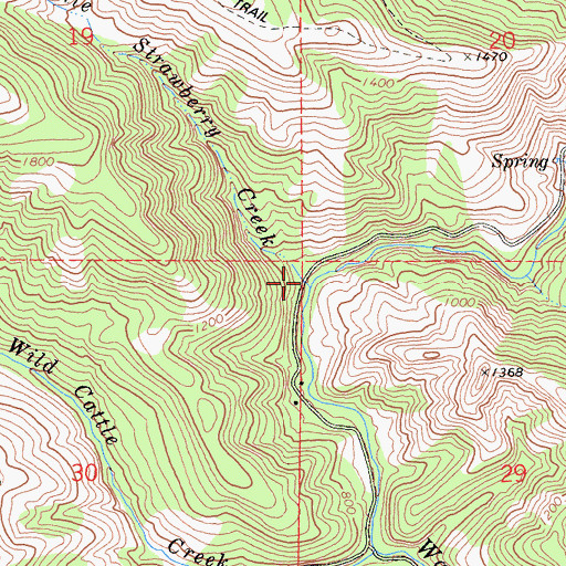 Topographic Map of Little Strawberry Creek, CA