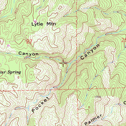 Topographic Map of Little Sulphur Canyon, CA