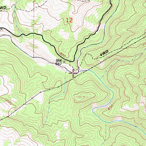 Topographic Map of Little Sulphur Creek, CA