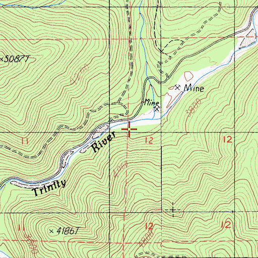 Topographic Map of Little Trinity River, CA