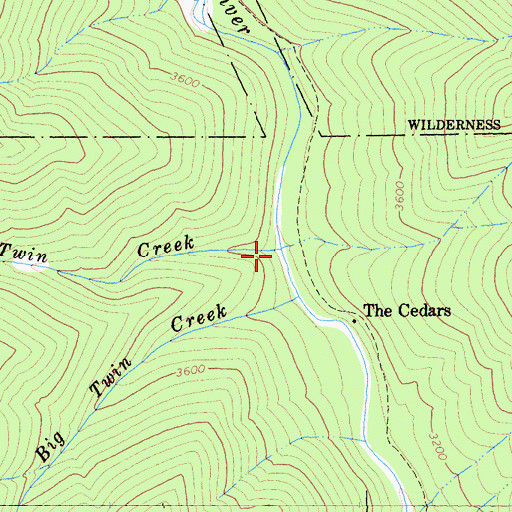 Topographic Map of Little Twin Creek, CA
