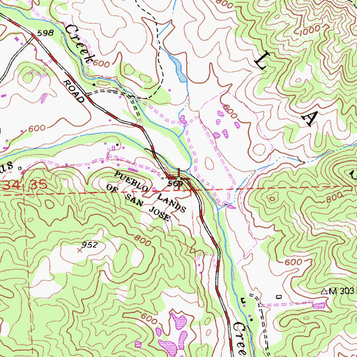 Topographic Map of Little Uvas Creek, CA
