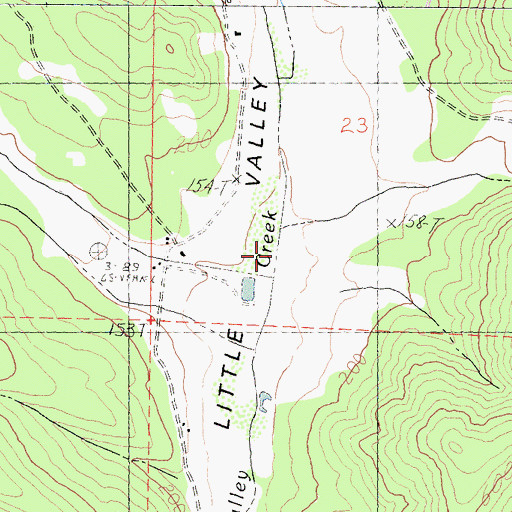 Topographic Map of Little Valley, CA