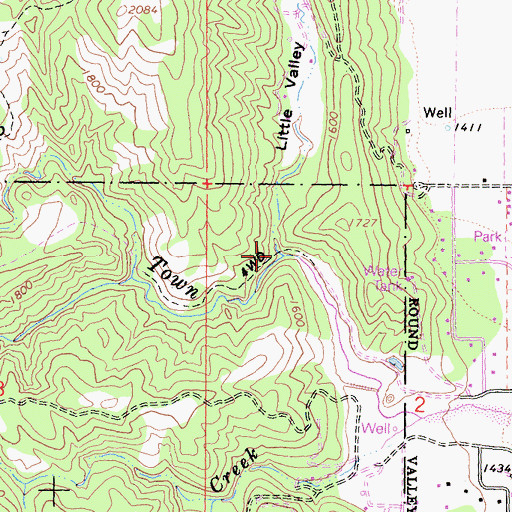 Topographic Map of Little Valley Creek, CA