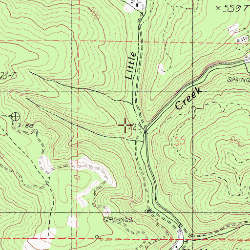 Topographic Map of Little Valley Creek, CA