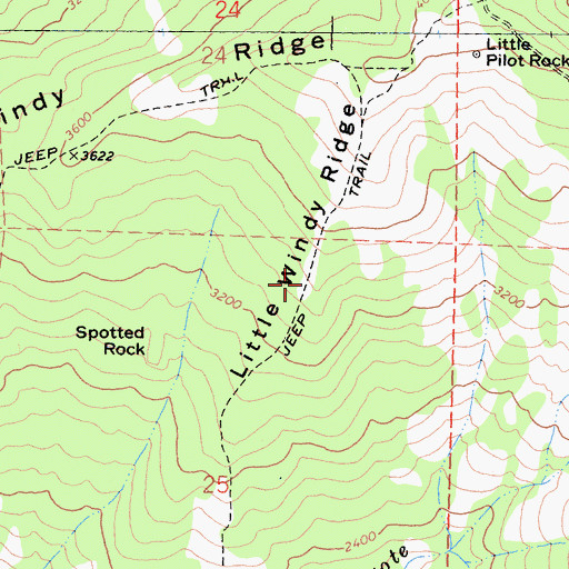 Topographic Map of Little Windy Ridge, CA