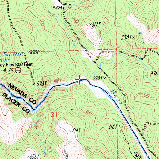Topographic Map of Little Wolf Creek, CA