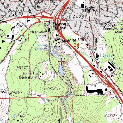 Topographic Map of Little Wolf Creek, CA
