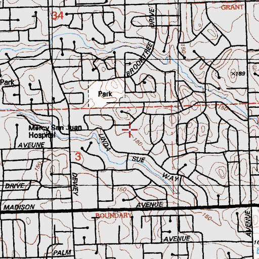 Topographic Map of Leighton Littlejohn Elementary School (historical), CA
