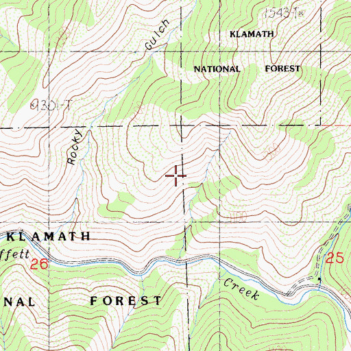 Topographic Map of Littrel Mine, CA