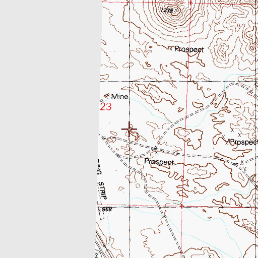 Topographic Map of Bouse Airport (historical), AZ