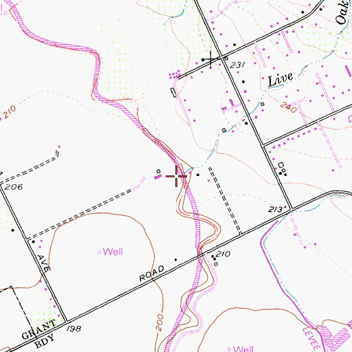 Topographic Map of Live Oak Creek, CA