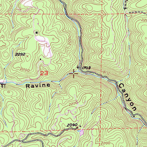 Topographic Map of Live Oak Ravine, CA