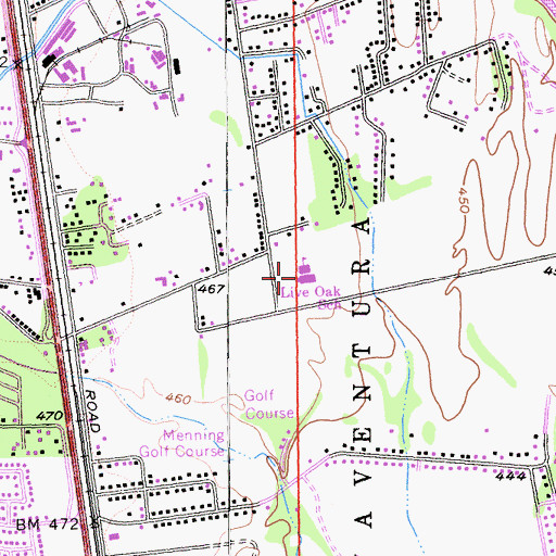 Topographic Map of Cedar Meadows Elementary School, CA