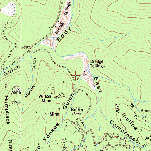 Topographic Map of Live Yankee Gulch, CA