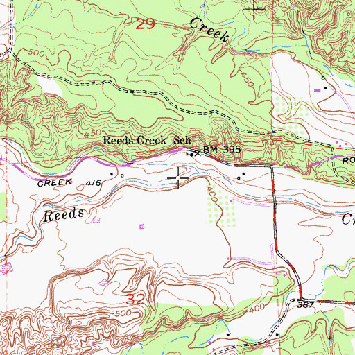 Topographic Map of Liza Creek, CA