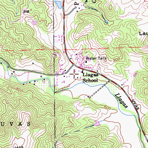 Topographic Map of Llagas School, CA
