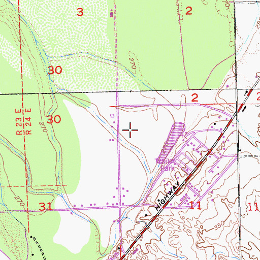 Topographic Map of Bradshaw Ferry (historical), AZ